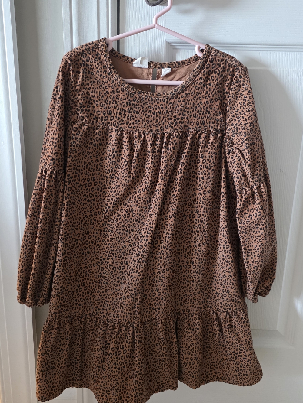 GAP Girls' Leopard Print Long Sleeve Dress